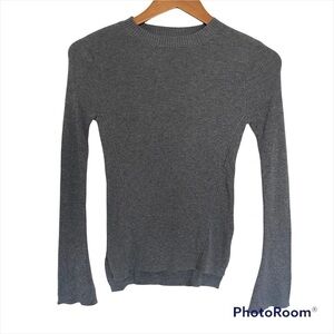 WhoWhatWear Gray Ribbed Sweater, Size X Small